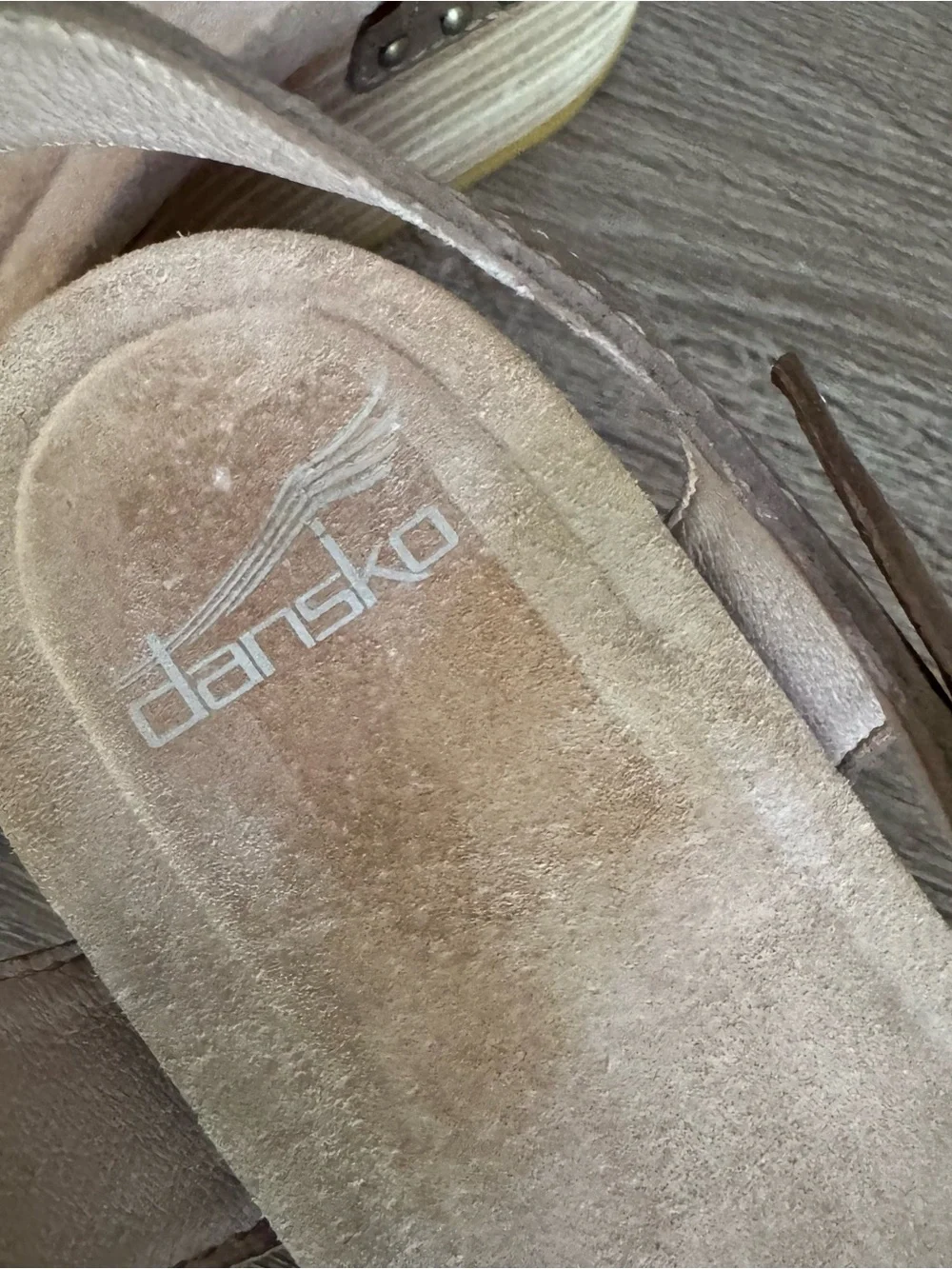 DANSKO | Ta Brown Taupe Leather Platform Sandals with Buckle Size 38 / 7.5